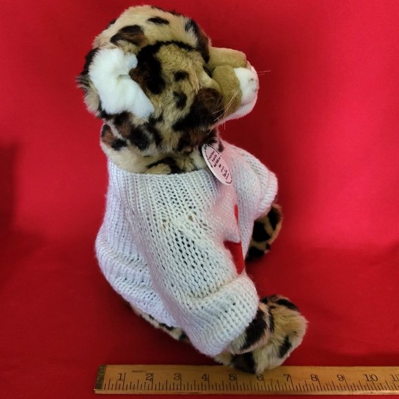 Build A Bear Workshop Collectibear Leopard White Knit Sweater - Picture 5 of 13
